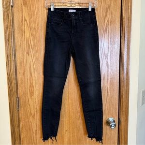 Good American Black Ankle Fray Skinny Jean Size 2